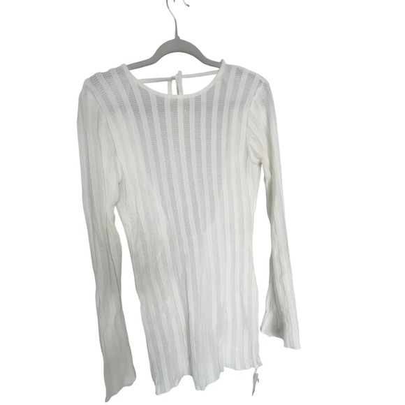 Commense Cover Up Knit Top‎ Bell Sleeve White Beach Resort Size M - Picture 1 of 4